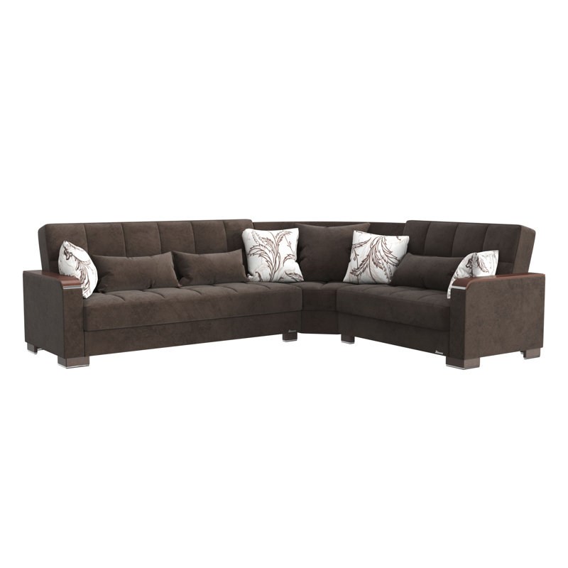 Legacy X 224” Convertible Sectional Sofa Bed with Storage – Firm Support L-Shaped Sleeper Sectional for Small Spaces