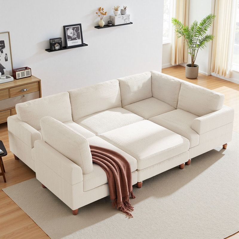 Canapé-lit modulaire en U pour canapé-lit modulaire à 6 places avec repose-pieds pour chambre à coucher et appartement