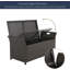 Banc de rangement en osier pour terrasse