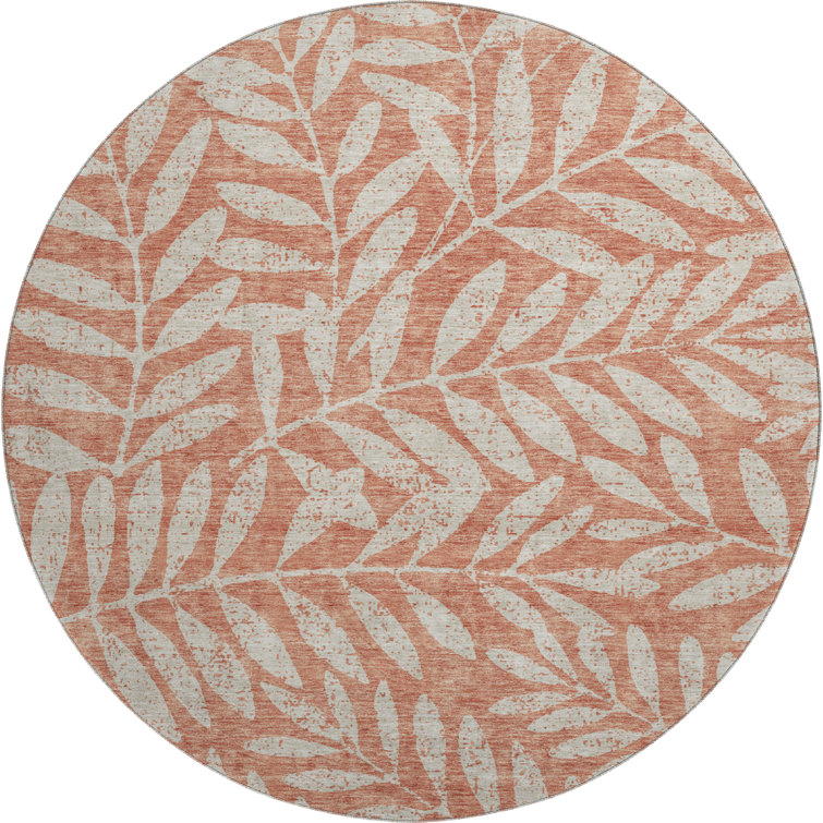 Premium Machine Washable Prisco Salmon Rug