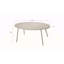 Ensemble de causeuse et de table basse d'extérieur moderne, ensemble de conversation de patio toutes saisons avec coussins épais, mobilier de bistro 2 pièces pour la cour, le balcon, le jardin, blanc cassé