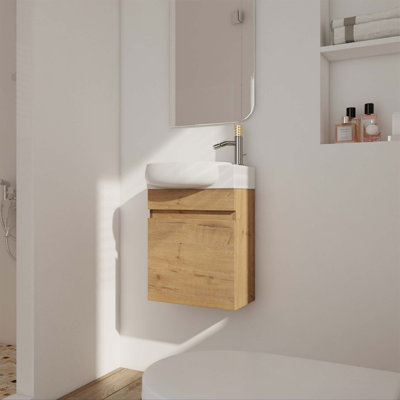 Meuble-lavabo simple avec plateau en céramique Zayvon