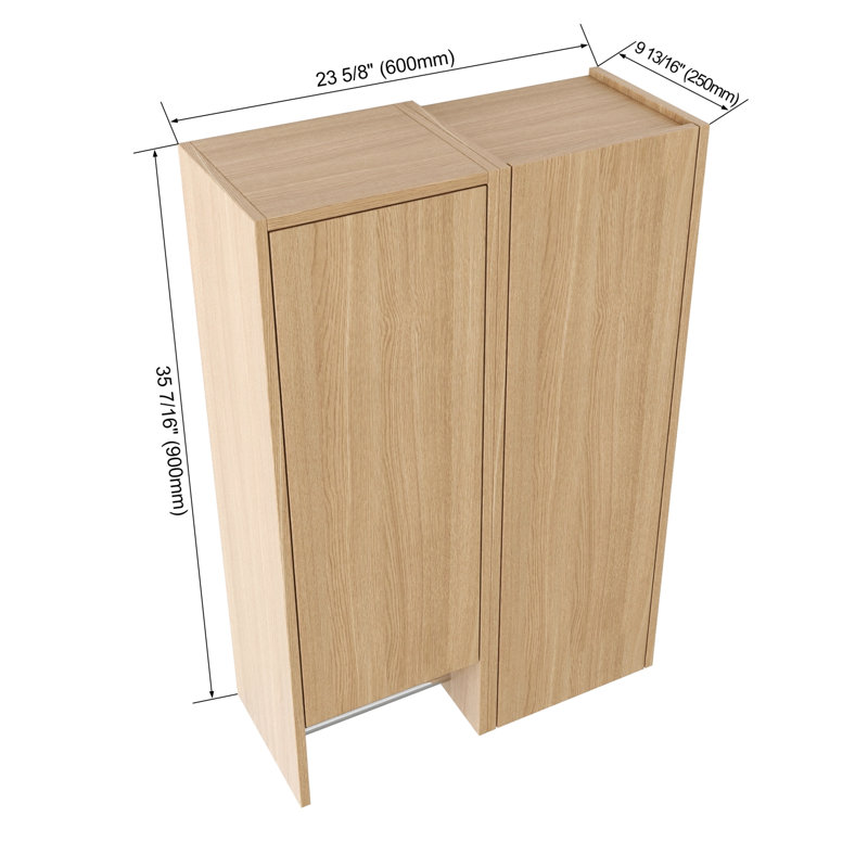 Combinaison d'armoire murale avec porte à fermeture douce et tablette ouverte