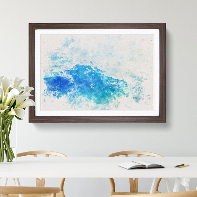 Clouds Above the Mountains - Picture Frame Painting Print, 40cm H x 60cm W x 2cm D, Walnut Framed