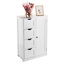 Armoire de salle de bain blanche à une porte avec 4 tiroirs - Élégante unité de rangement compacte pour la maison