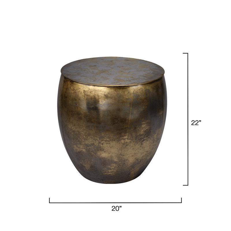 Ares Iron Side Table, Antique Brass