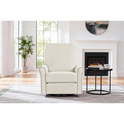 Kimberlly Upholstered Swivel Rocker Manual Recliner Living Room Recliner Bedroom Relaxing Chair