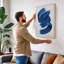 Blue Spirals Abstract - Wrapped Canvas-1298605578-1298605581