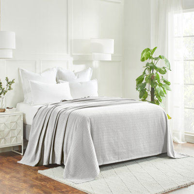 Jeté toutes saisons 100% coton Diamond Weave