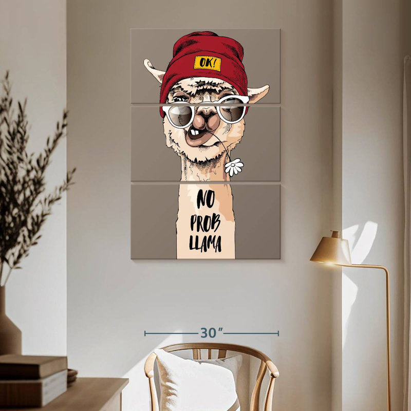 Tergel Hipster Llama, 65" H x 42" W