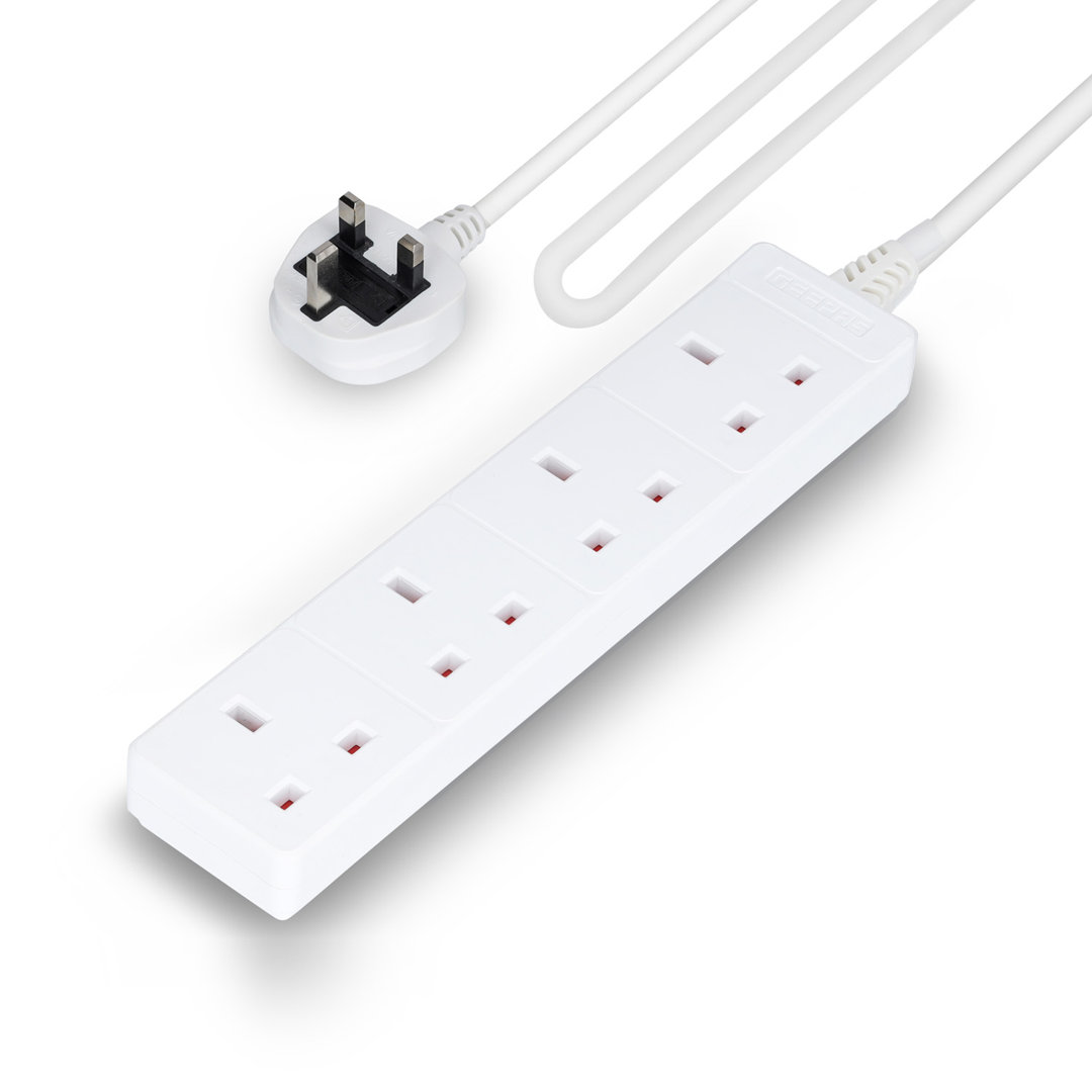 GEEPAS 4 Gang Extension Lead, 10M Cable Heavy Duty UK Plug