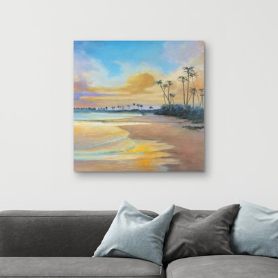 Sunset by the sea - 32"x32" art on canvas