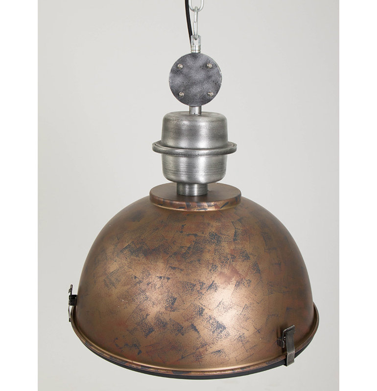 South Gate 1 - Light Matt Aluminium Bowl Pendant, Rust