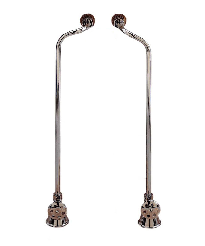 Ensemble d'alimentation de baignoire avec double tubulure décalée, Chrome