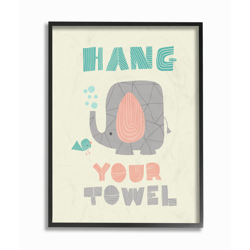 Art éléphant Gupton, H 20 po x l 16 po x 1,5 po, Giclée encadrée noir minuit