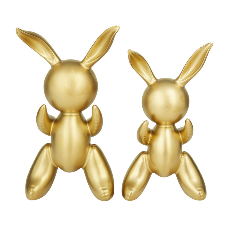 Ensemble de sculptures décoratives en porcelaine, Or, H 12,20 po x l 3,85 po x P 6,85 po