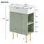 Meuble-lavabo 21,6 po avec lavabo simple en céramique, rangement sur le côté droit-610039320