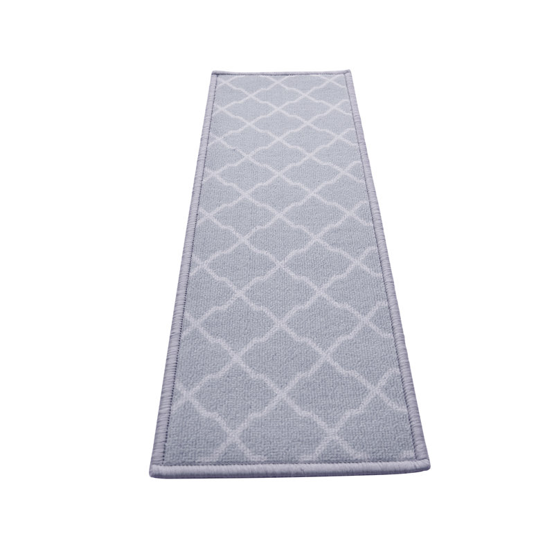 Tapis d'escalier intérieur antidérapant Tynlee, Rectangle 9 po x 2 pi 4 po, Gray