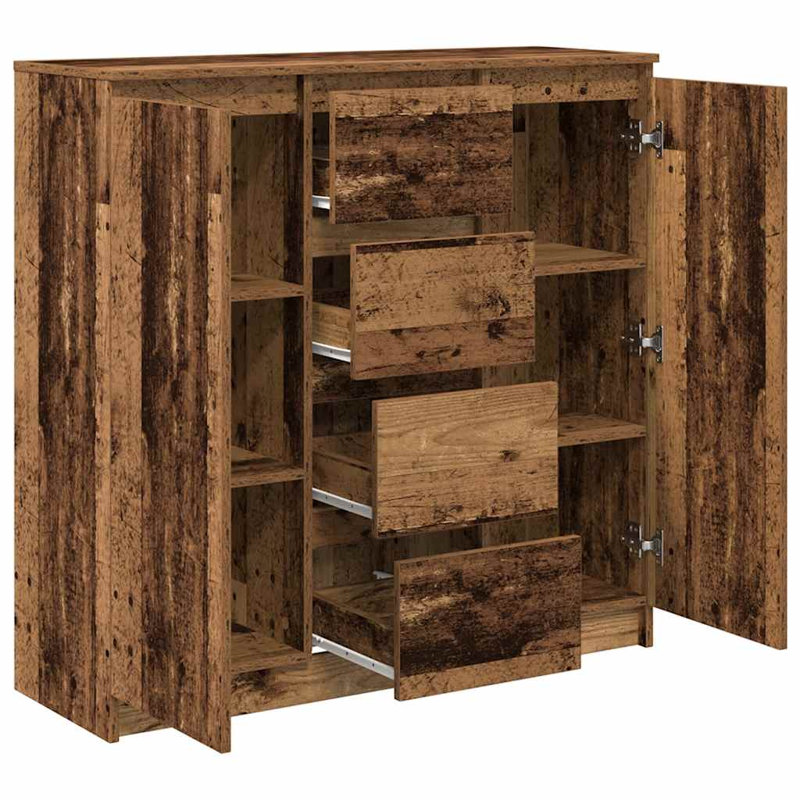 Sideboard With Drawers 100.5X35x98.5 Cm Engineered Wood, Old Wood