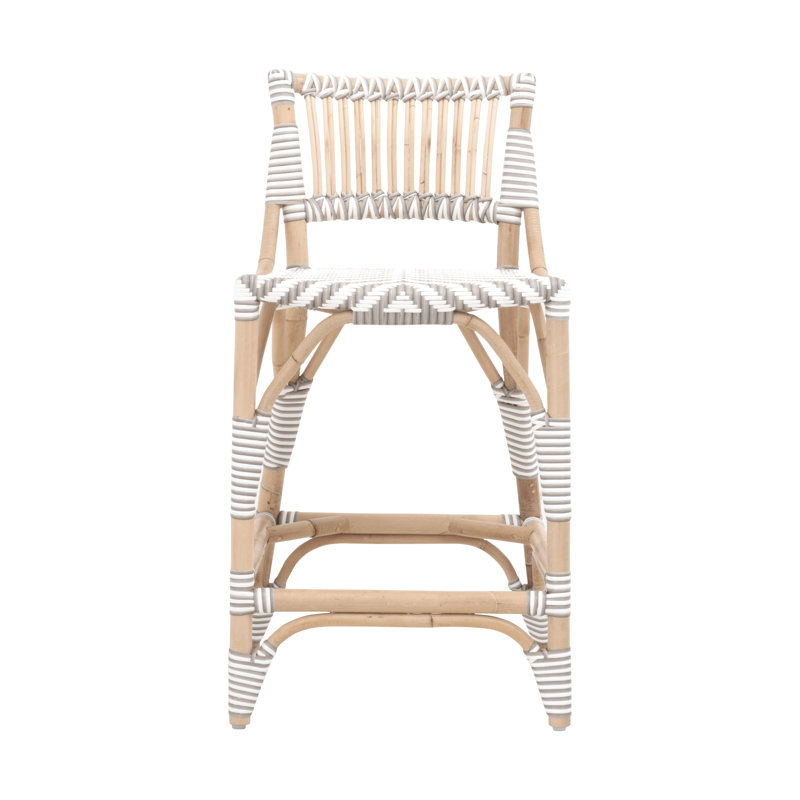 Tabouret de comptoir Tulum, Naturel / Blanc