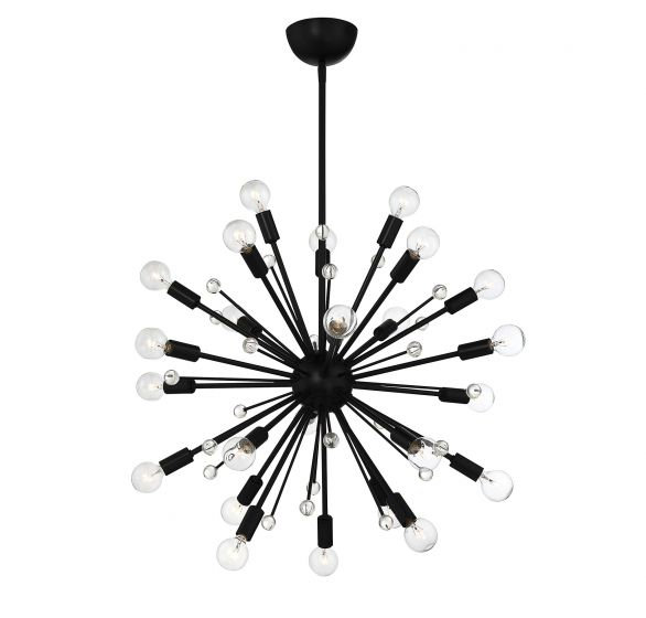 24 - Light Sputnik Sphere Chandelier, Black