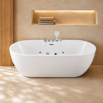 31.5 " W Alcove / Tile in Whirlpool Acrylic Bathtub
