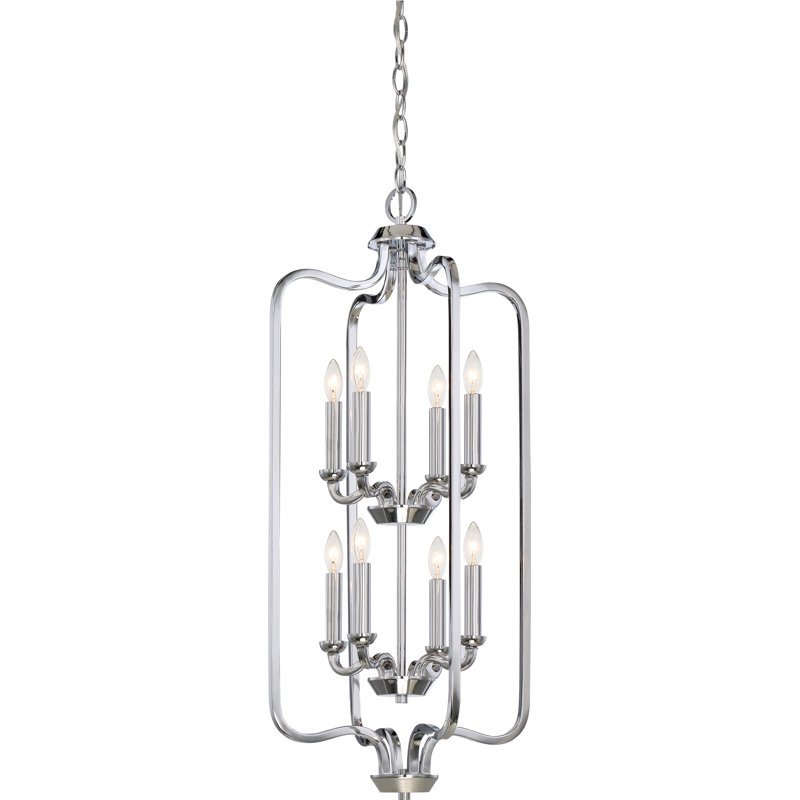 Niagara 8 - Light Geometric Chandelier, Polished Nickel