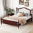 Solid Wood Boucle Upholstered Headboard Bed Frame-1307524274