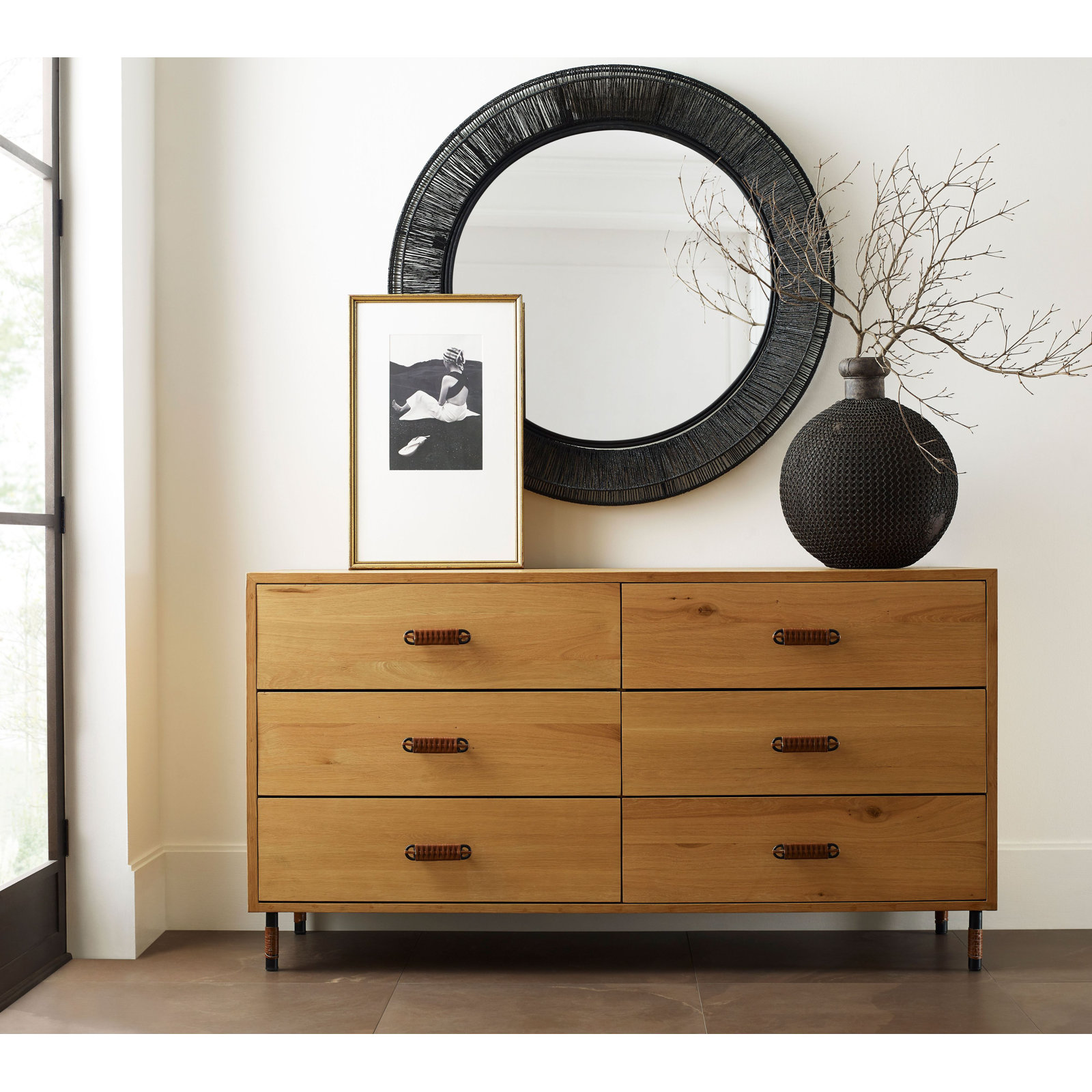 Jute Accent Mirror, 40" x 40"