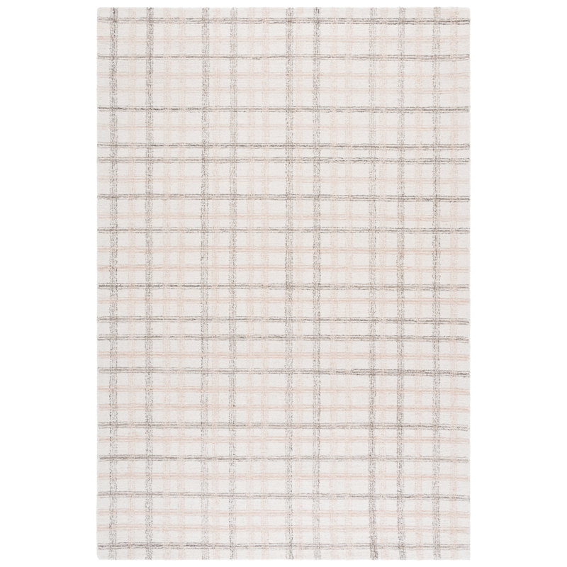 Plaid Wool Hand Tufted Area Rug, Rectangle 183 x 274 cm
