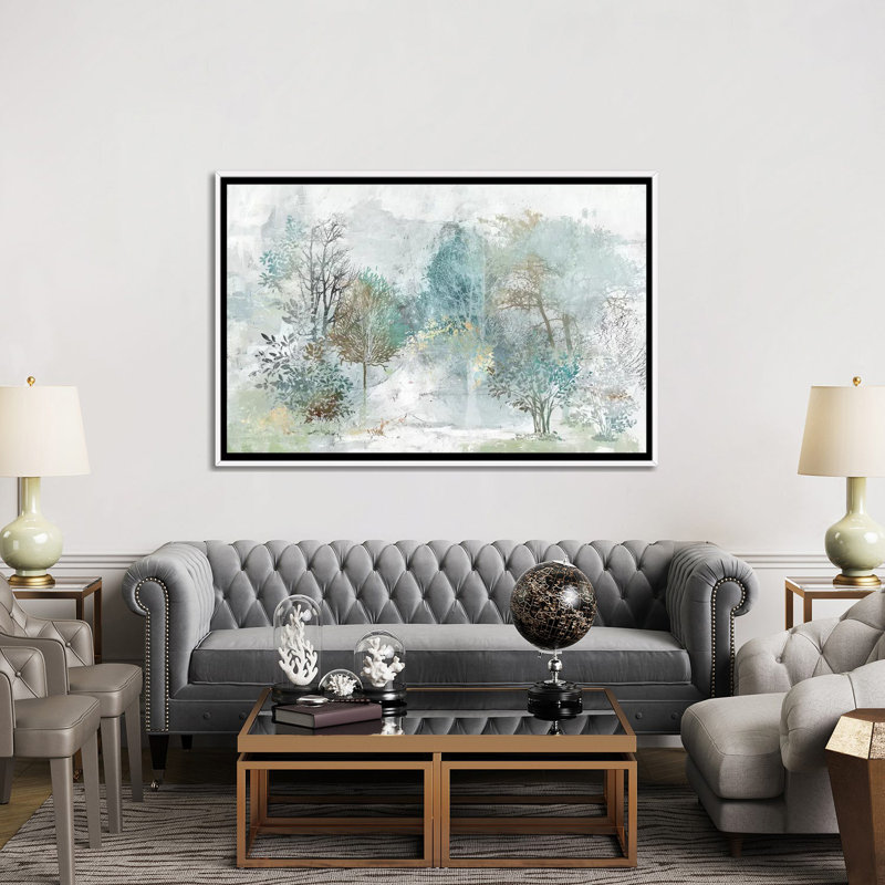 "Mystérieuse forêt" par Allison Pearce, reproduction d’art, Pas de tapis, H 40 po x l 60 po x 1,5 po, Toile blanche encadrée