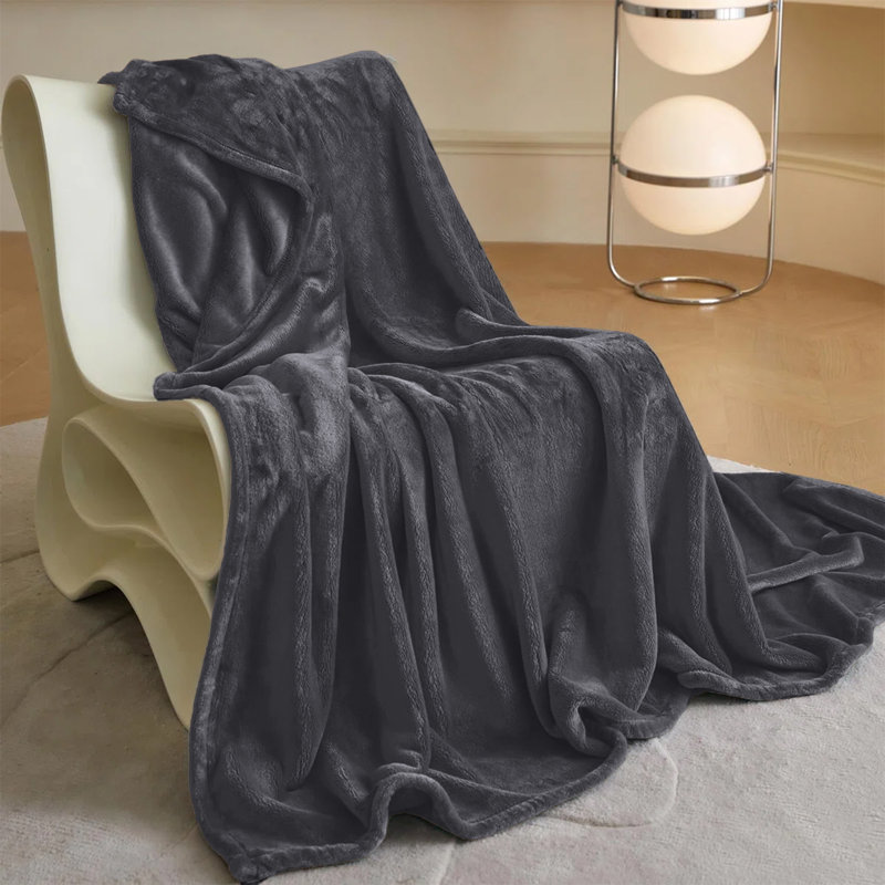  Couverture en molleton doux - Doux, chaud, lit / jeté, Lit simple, Grey