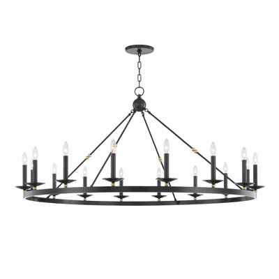 Allendale 16 - Light Candle Style Wagon Wheel Chandelier