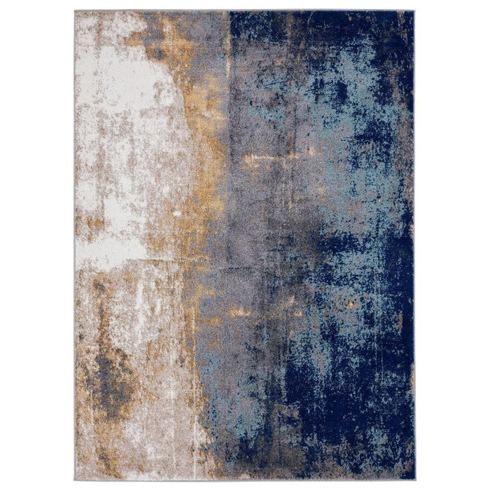 17 Stories Elrosa Machine Woven Performance Blue Rug & Reviews | Wayfair