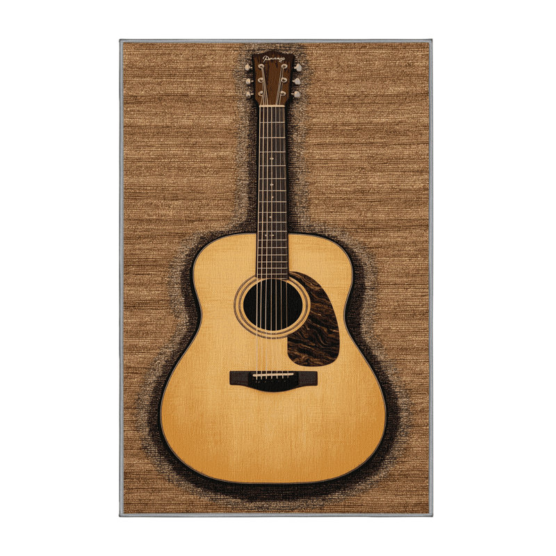  Tapis lavable pour guitare acoustique, Rectangulaire 3 pi x 5 pi