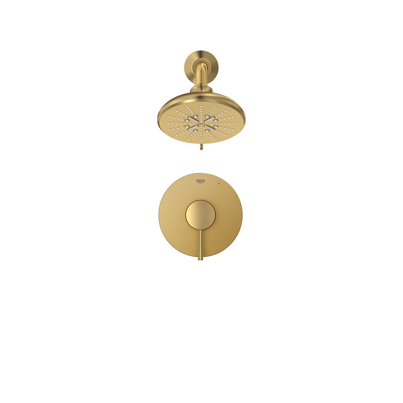 Essence Shower Faucet with Rough-in Valve, Brushed Cool Sunrise