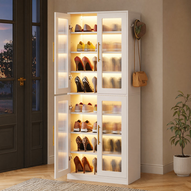 Armoire de rangement pour chaussures Kendricks, Blanc