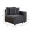 Oswin Grey Corduroy Sofa with Pull-Out Chaise, Underseat Storage, Side Pocket