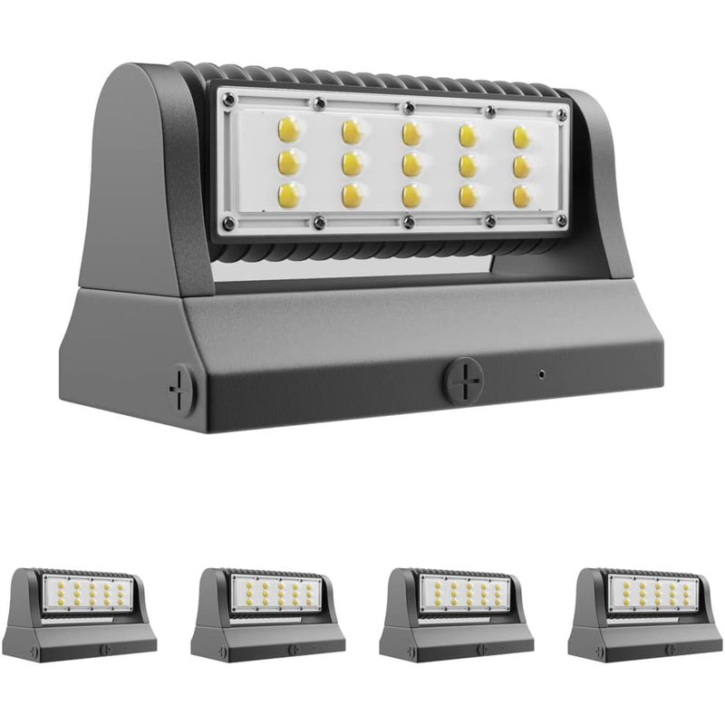 Ensemble de 4 luminaires à DEL avec tête réglable et éclairage de sécurité commercial (ensemble de 4)