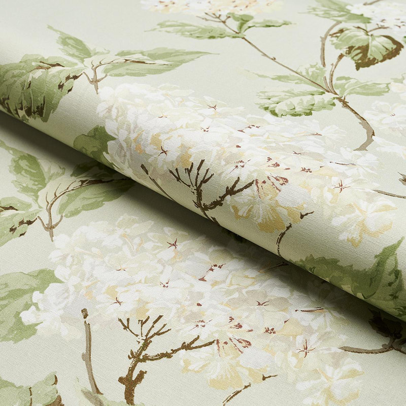 Summer Hydrangea Fabric, Celadon