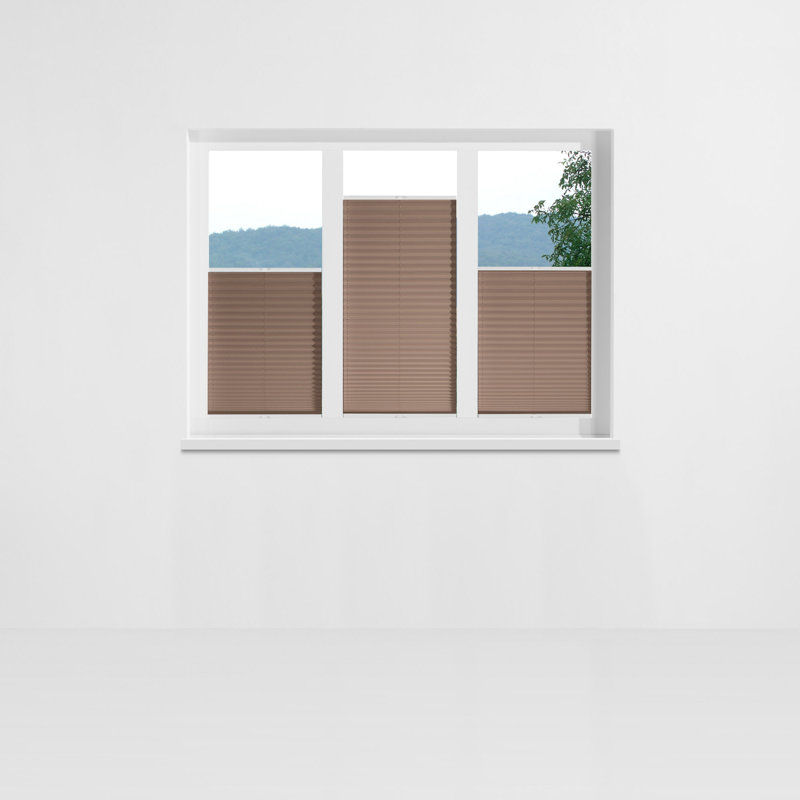 Affoux Cordless Opaque Pleated Blind, Biscuit, 60cm x 130cm