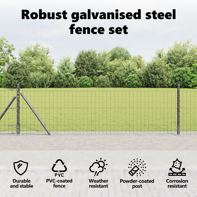 Euro Fence Grey Steel, 60cm H x 2500cm W