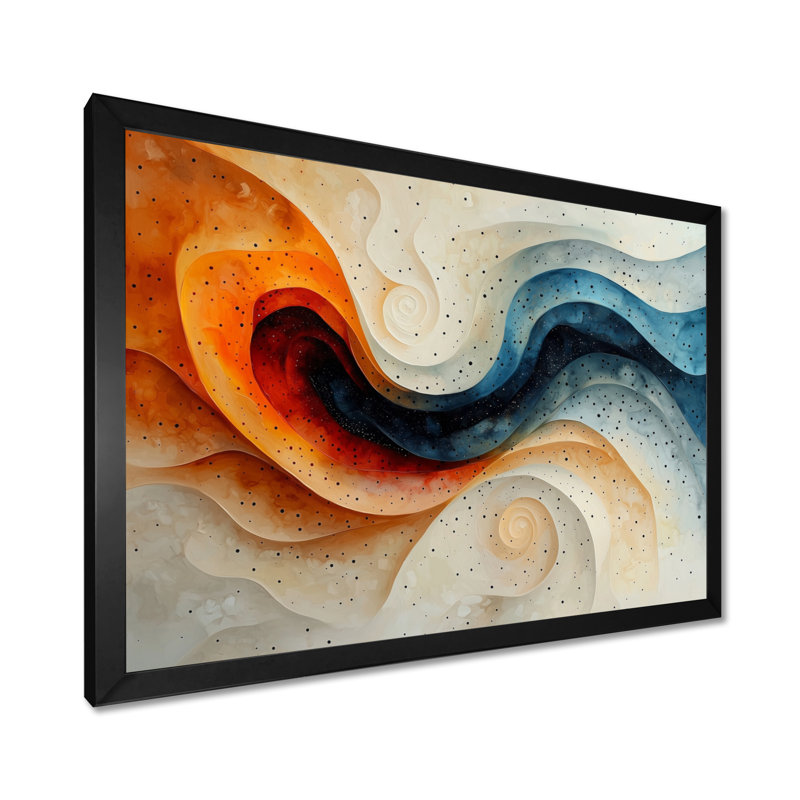 Marquart - Abstract Large Wall Art, H 30 po x l 40 po, Cadre simple, Noir, noir, noir, noir