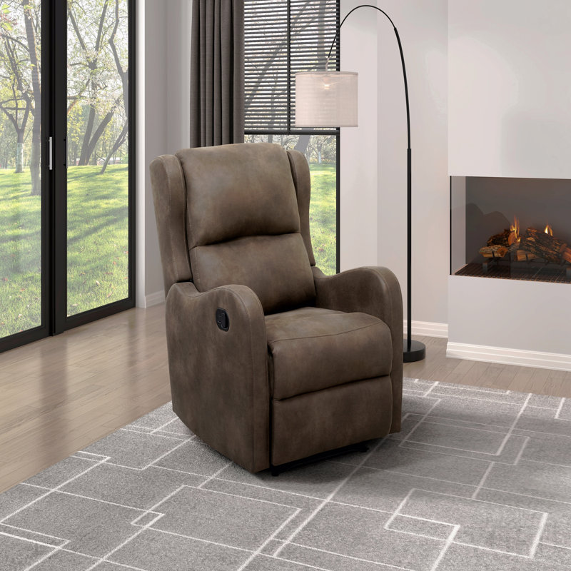 Fauteuil inclinable en microfibre brun rembourré 1pc
