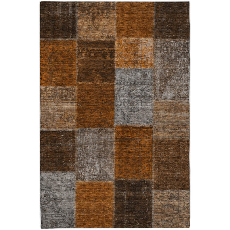 Tapis à poil long de qualité supérieure lavable à la machine ADS663, Paprika, 5 pi x 7 pi 6 po