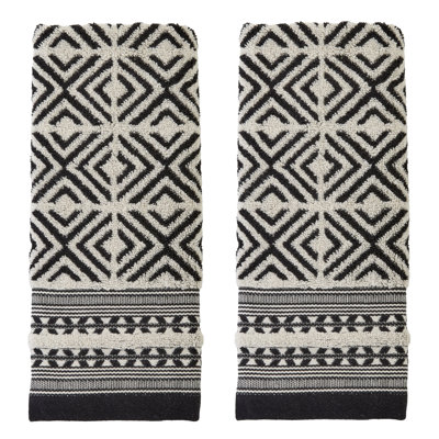 DIAMOND GRID JACQUARD HAND-BLACK