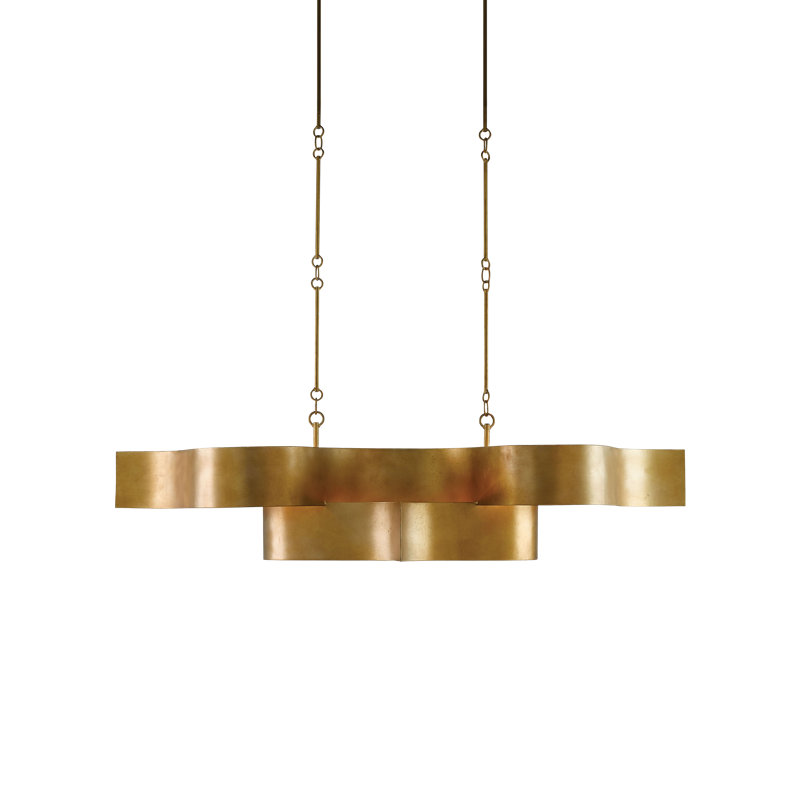 Grand Lotus 6 - Light Chandelier, Antique Gold Leaf