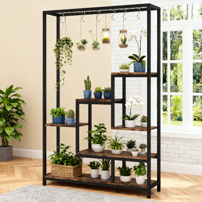 Support pour plante 70,86 "à 5 niveaux avec crochets