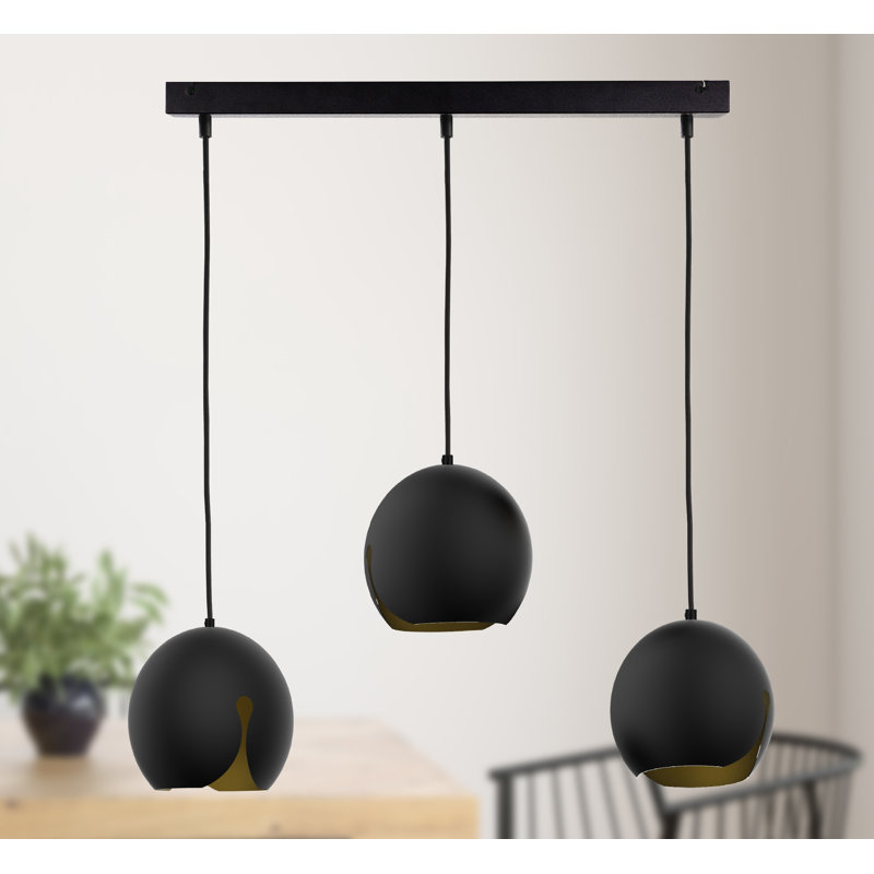 Berneita 3 - Light Kitchen Island Pendant, Black