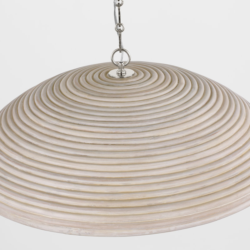 Emerson 1 - Light Pendant by Suzanne Kasler, 30 cm H x 46 cm W, Ash, Polished Nickel